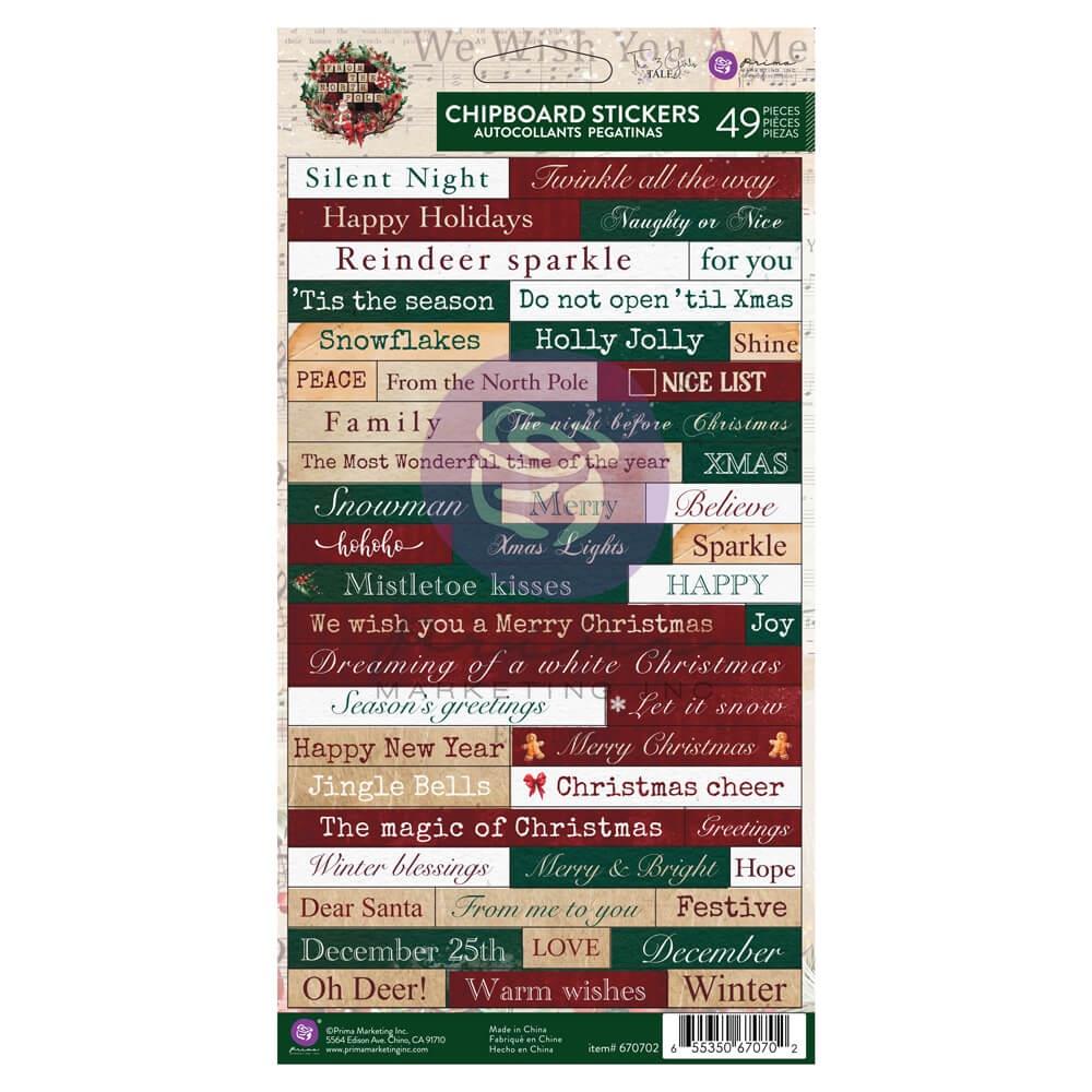 Prima - From the North Pole - Chipboard Stickers 49/Pkg