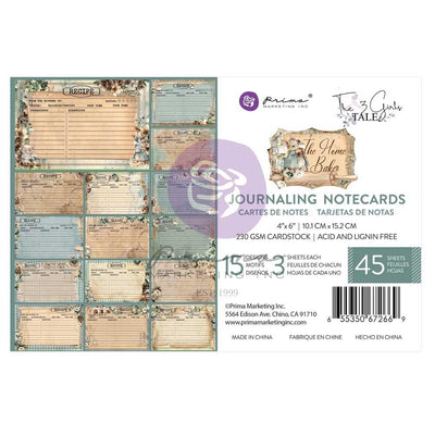 Prima - The Home Baker Journaling Notecards 4x6