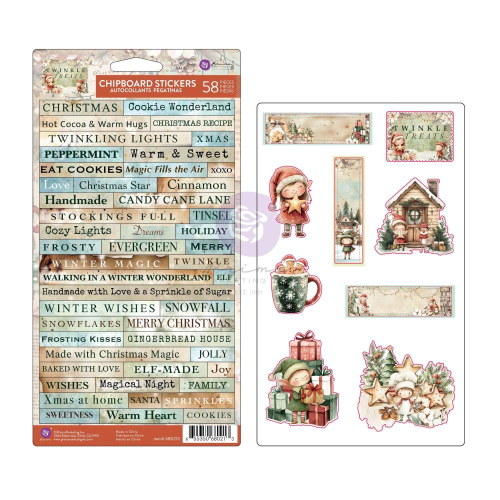 Prima - Twinkle & Treats Chipboard Stickers 58/Pkg