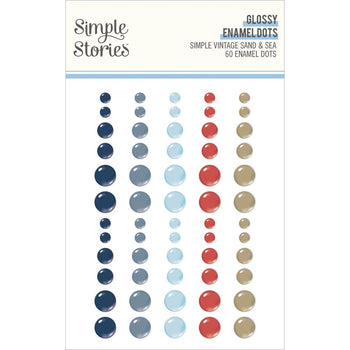 Simple Stories - Simple Vintage Sand & Sea Glossy Enamel Dots