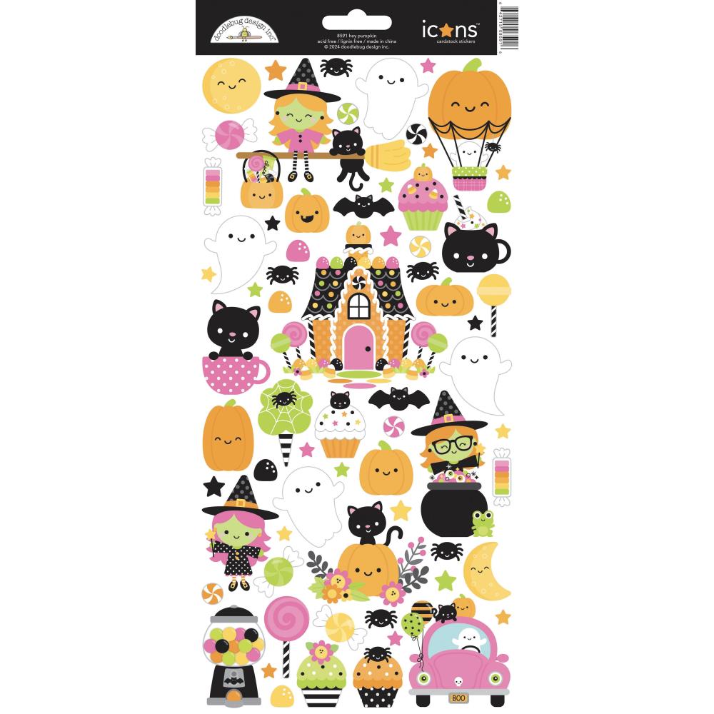 Doodlebug - Hey Pumpkin Icon Stickers 6x13"