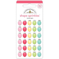 Doodlebug - Tinsel Time Sprinkles Adhesive Enamel Shapes - Twinkle Lights