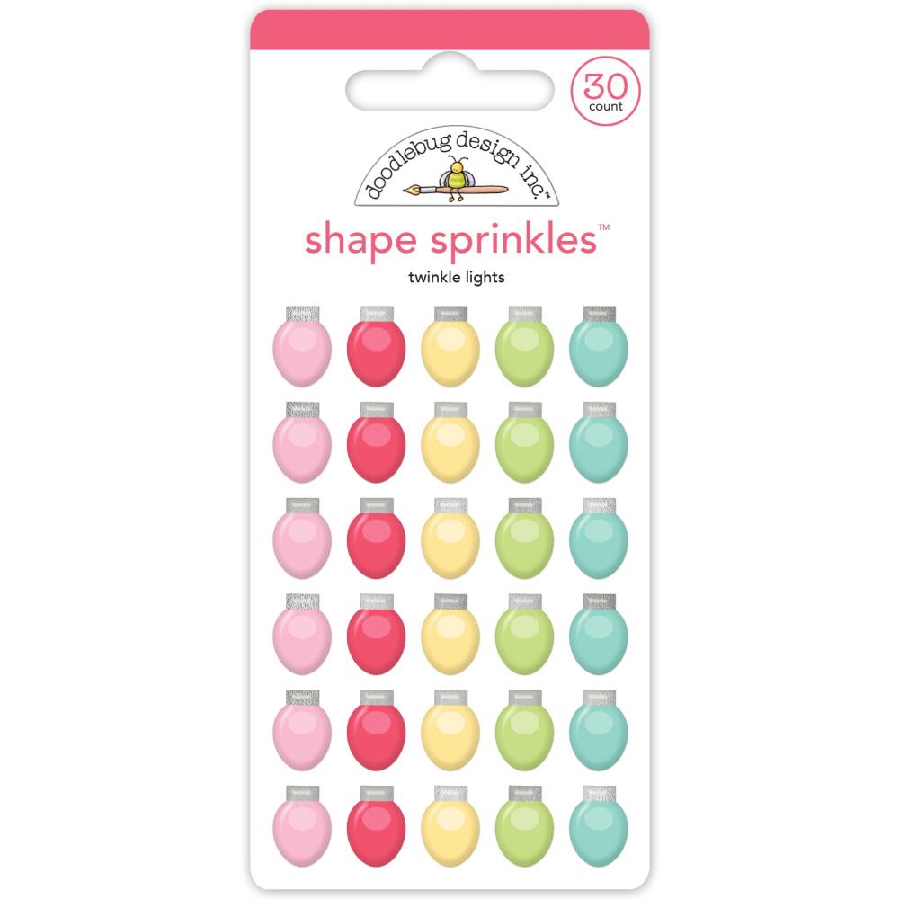 Doodlebug - Tinsel Time Sprinkles Adhesive Enamel Shapes - Twinkle Lights