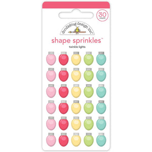 Doodlebug - Tinsel Time Sprinkles Adhesive Enamel Shapes - Twinkle Lights