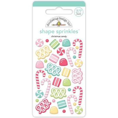 Doodlebug - Tinsel Time Sprinkles Adhesive Enamel Shapes - Christmas Candy