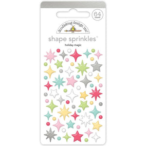 Doodlebug - Tinsel Time Sprinkles Adhesive Enamel Shapes - Holiday Magic