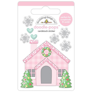 Doodlebug - Tinsel Time Doodle-Pops 3D Sticker - Christmas Cottage