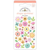 Doodlebug - Butterfly Kisses Sprinkles Adhesive Glossy Enamel Shapes - Flower Garden 42/Pkg