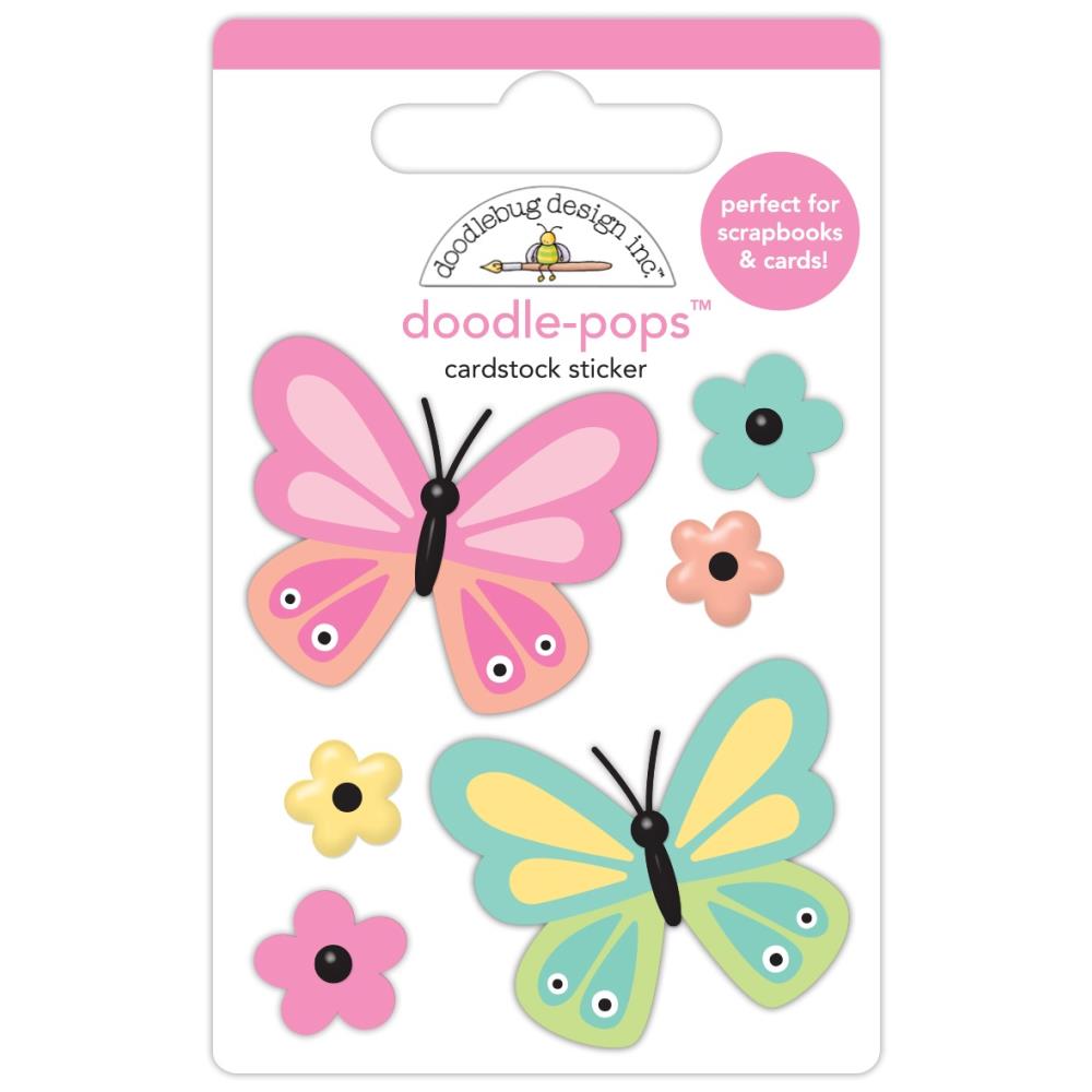 Doodlebug - Butterfly Kisses Doodle Pops 3D Stickers - Butterfly Kisses
