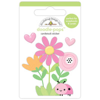 Doodlebug - Butterfly Kisses Doodle Pops 3D Stickers - Ladybug Garden