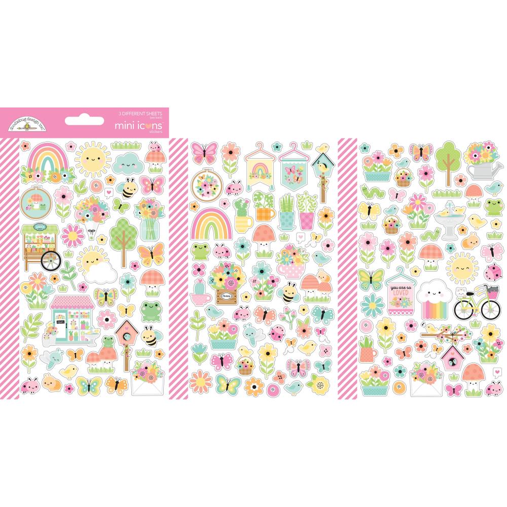 Doodlebug - Butterfly Kisses Mini Stickers - Icons