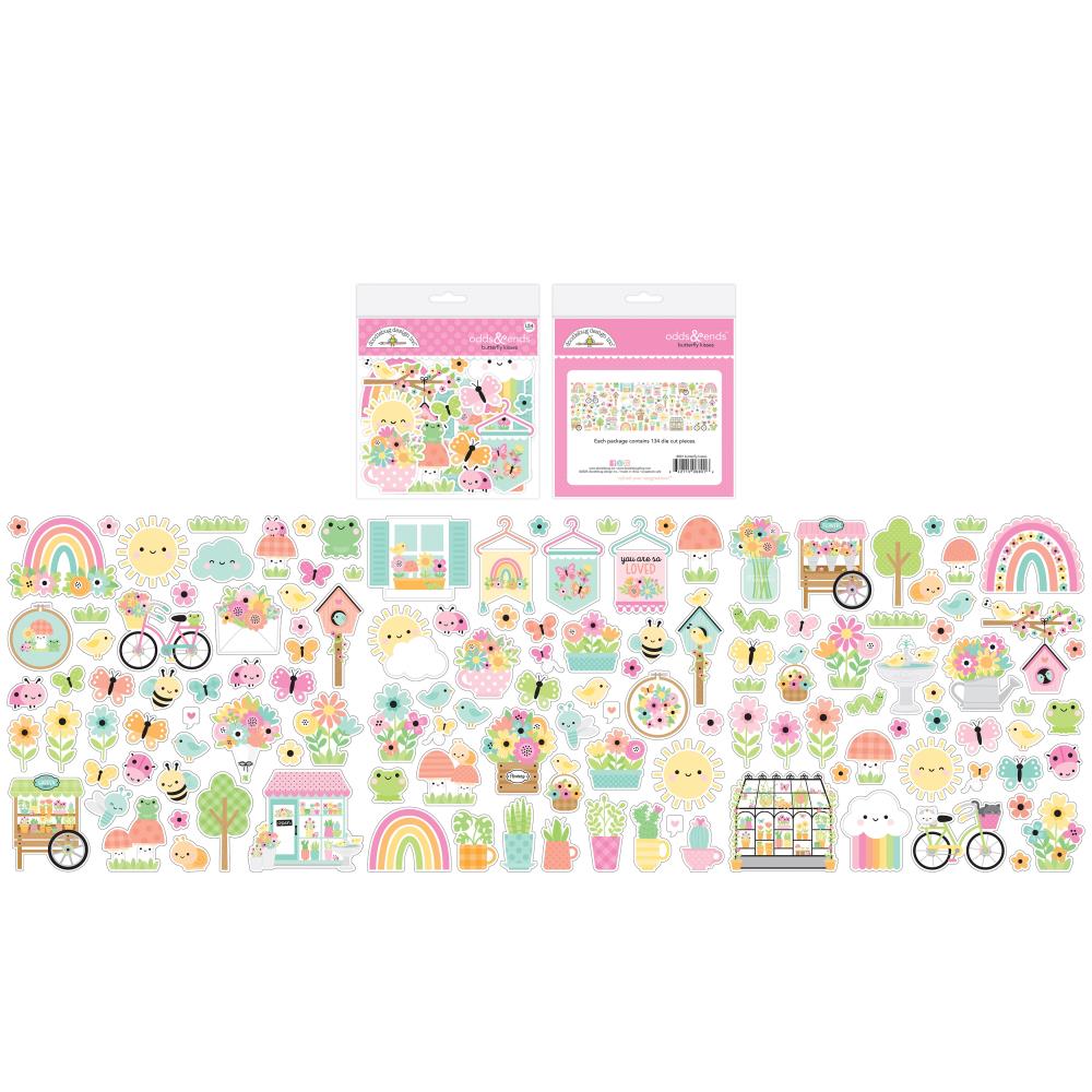Doodlebug - Butterfly Kisses Ephemera Odds & Ends 134/Pkg