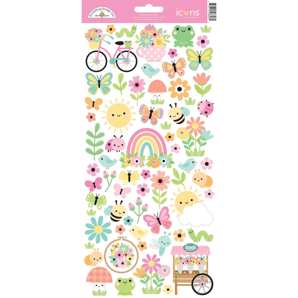 Doodlebug - Butterfly Kisses Cardstock Stickers  6x13"