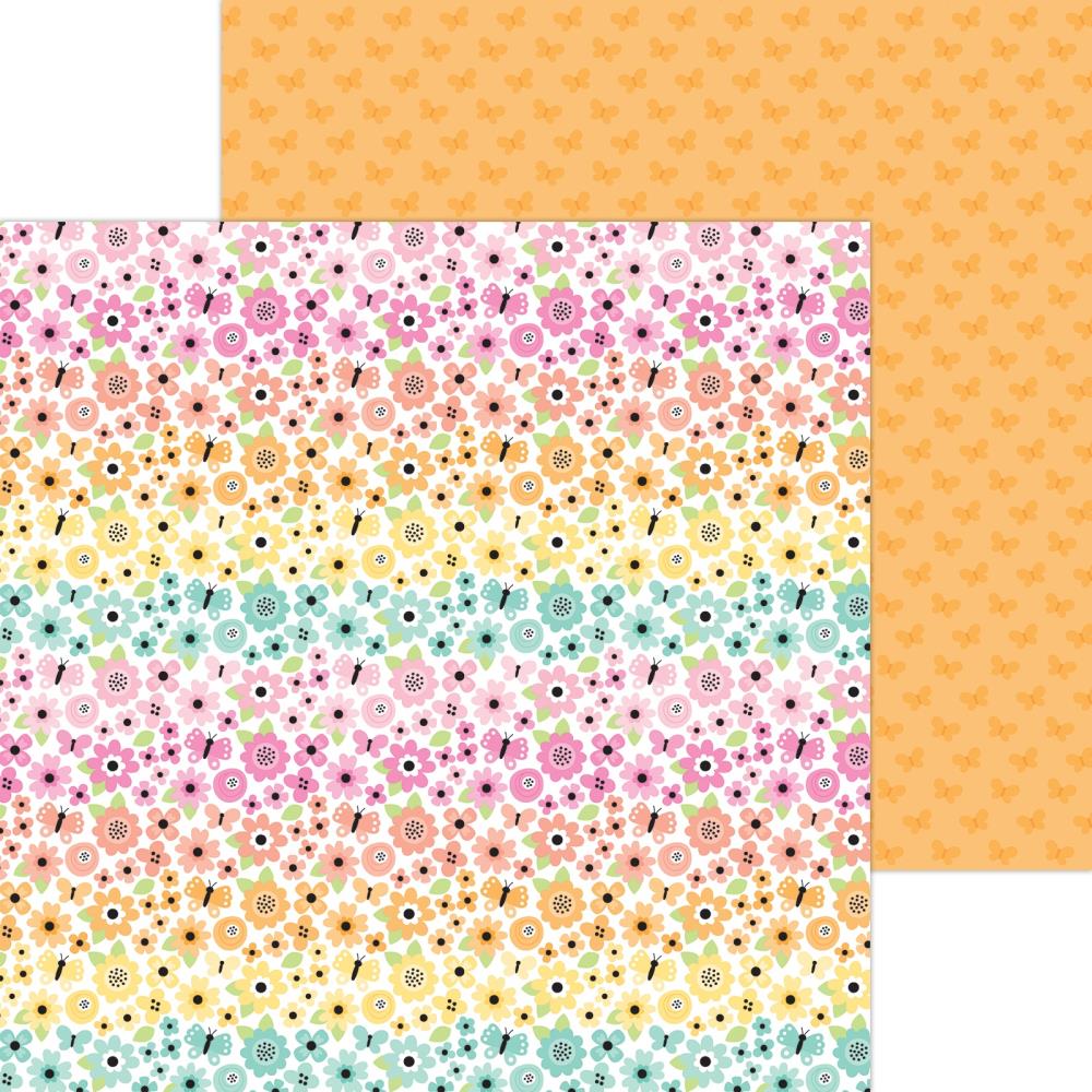 Doodlebug - Butterfly Kisses Paper - Rainbow Garden