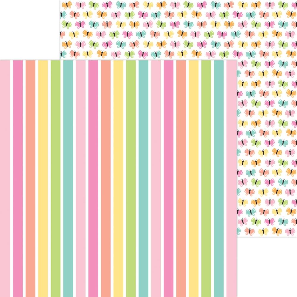 Doodlebug - Butterfly Kisses Paper - Rainbow's End
