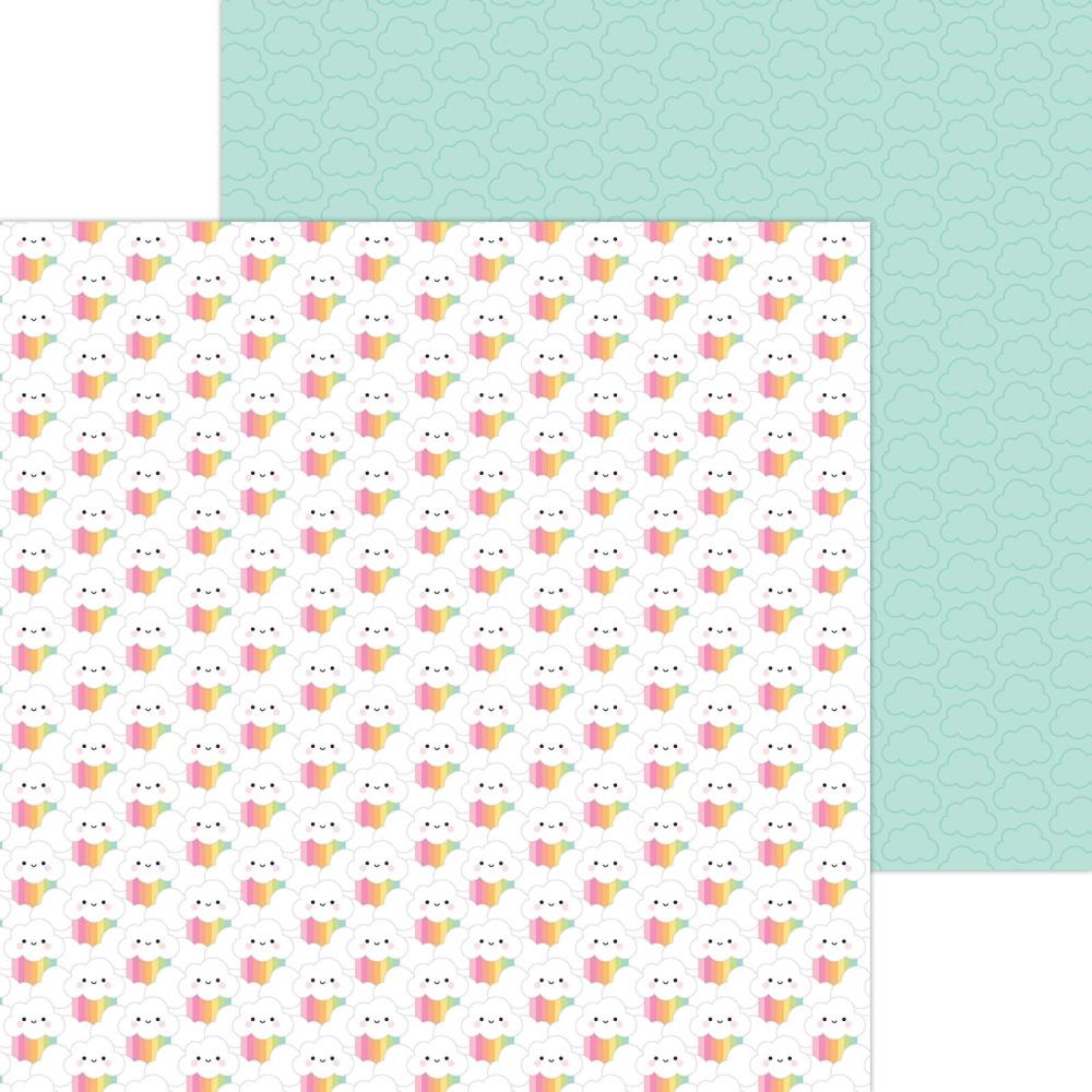 Doodlebug - Butterfly Kisses Paper - Rainbow Skies