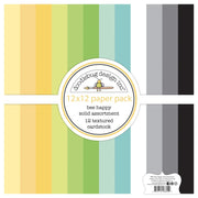 Doodlebug - Bee Happy Textured Double-Sided Cardstock 12"X12"
