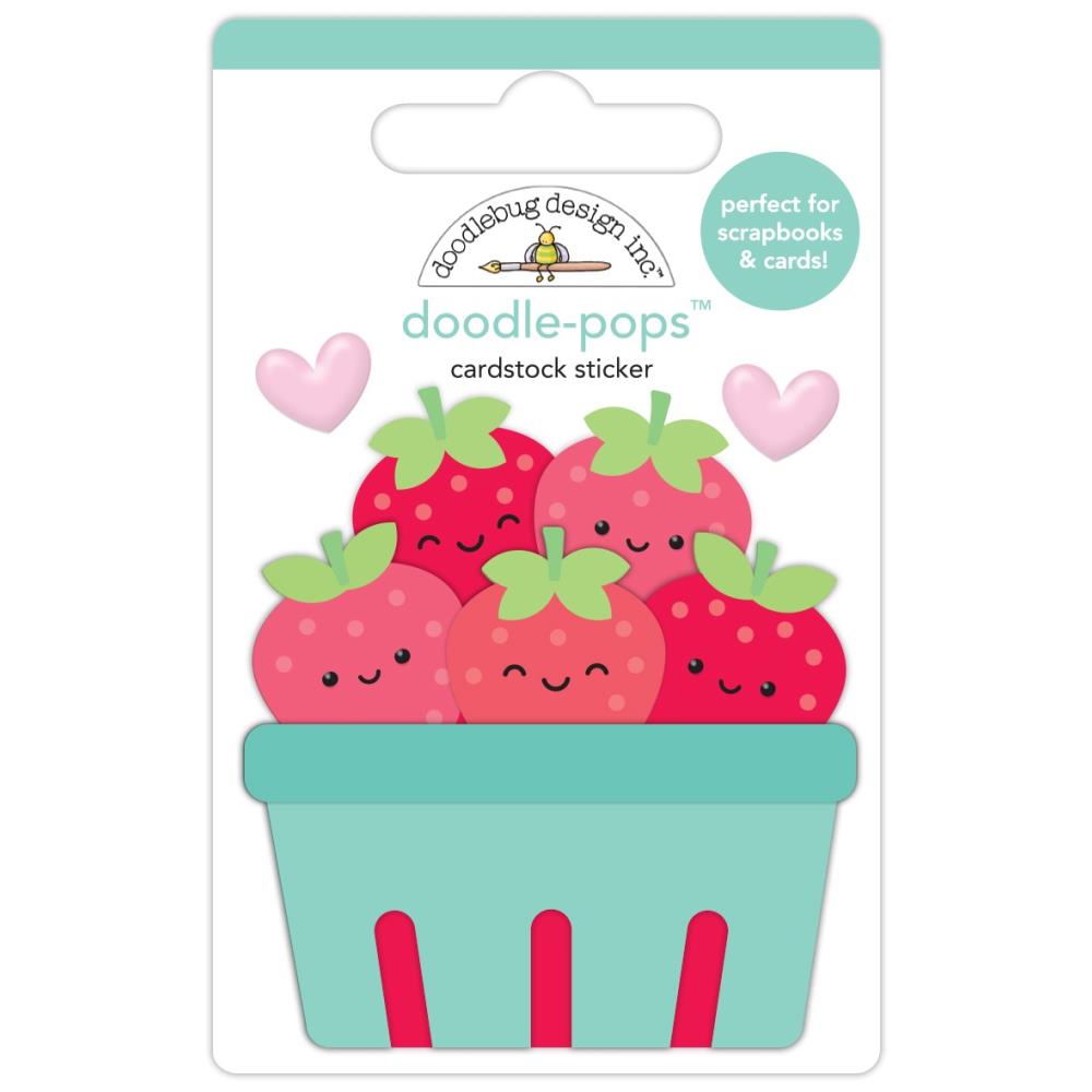 Doodlebug - Berry Sweet Doodle-Pops 3D Sticker - Berry Basket