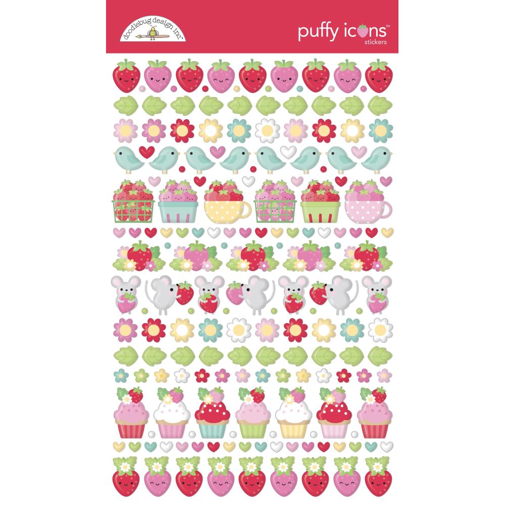 Doodlebug - Berry Sweet Puffy Icon Stickers