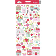 Doodlebug - Berry Sweet Cardstock Icon Stickers 6x13"