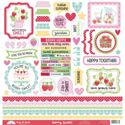 Doodlebug - Berry Sweet This & That Cardstock Sticker Sheet 12x12