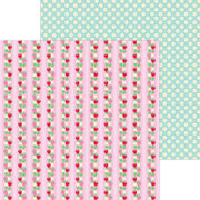 Doodlebug - Berry Sweet Paper - Strawberry Stripe