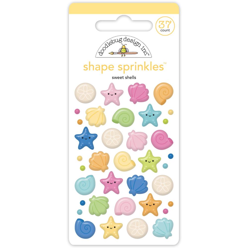 Doodlebug - Summer Fun Shape Sprinkles - Sweet Shells 37/Pkg