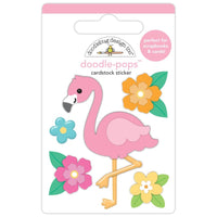 Doodlebug - Summer Fun Doodle-Pops 3D Sticker - Flora Flamingo