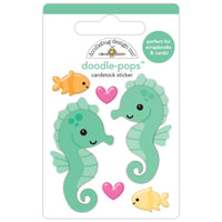 Doodlebug - Summer Fun Doodle-Pops 3D Sticker - Sam & Sally Seahorse
