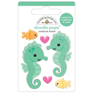 Doodlebug - Summer Fun Doodle-Pops 3D Sticker - Sam & Sally Seahorse