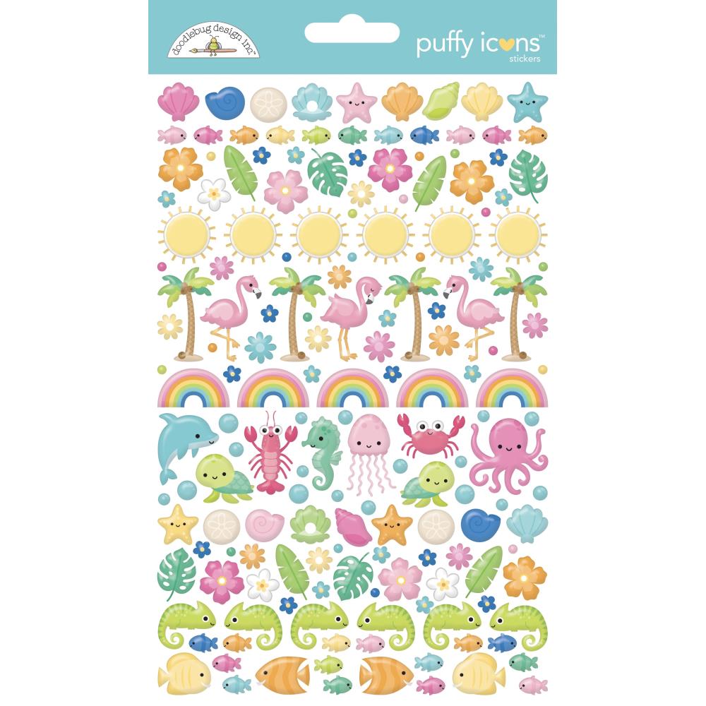 Doodlebug - Summer Fun Puffy Stickers - Icons