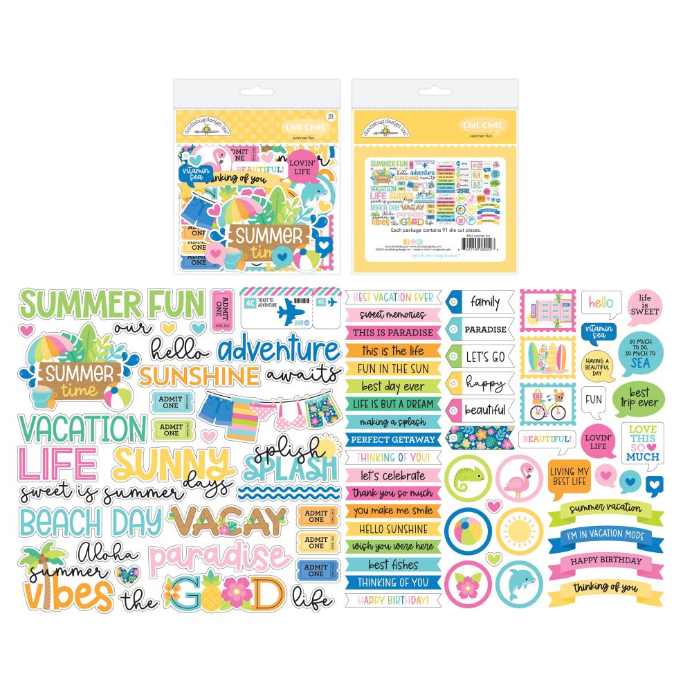 Doodlebug - Summer Fun Chit Chat Die Cuts 91/Pkg