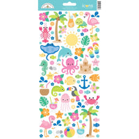 Doodlebug - Summer Fun Cardstock Icon Sticker Sheet 6x13"