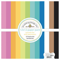 Doodlebug - Summer Fun 12x12 Solids Assortment Paper Pack 12/Pkg