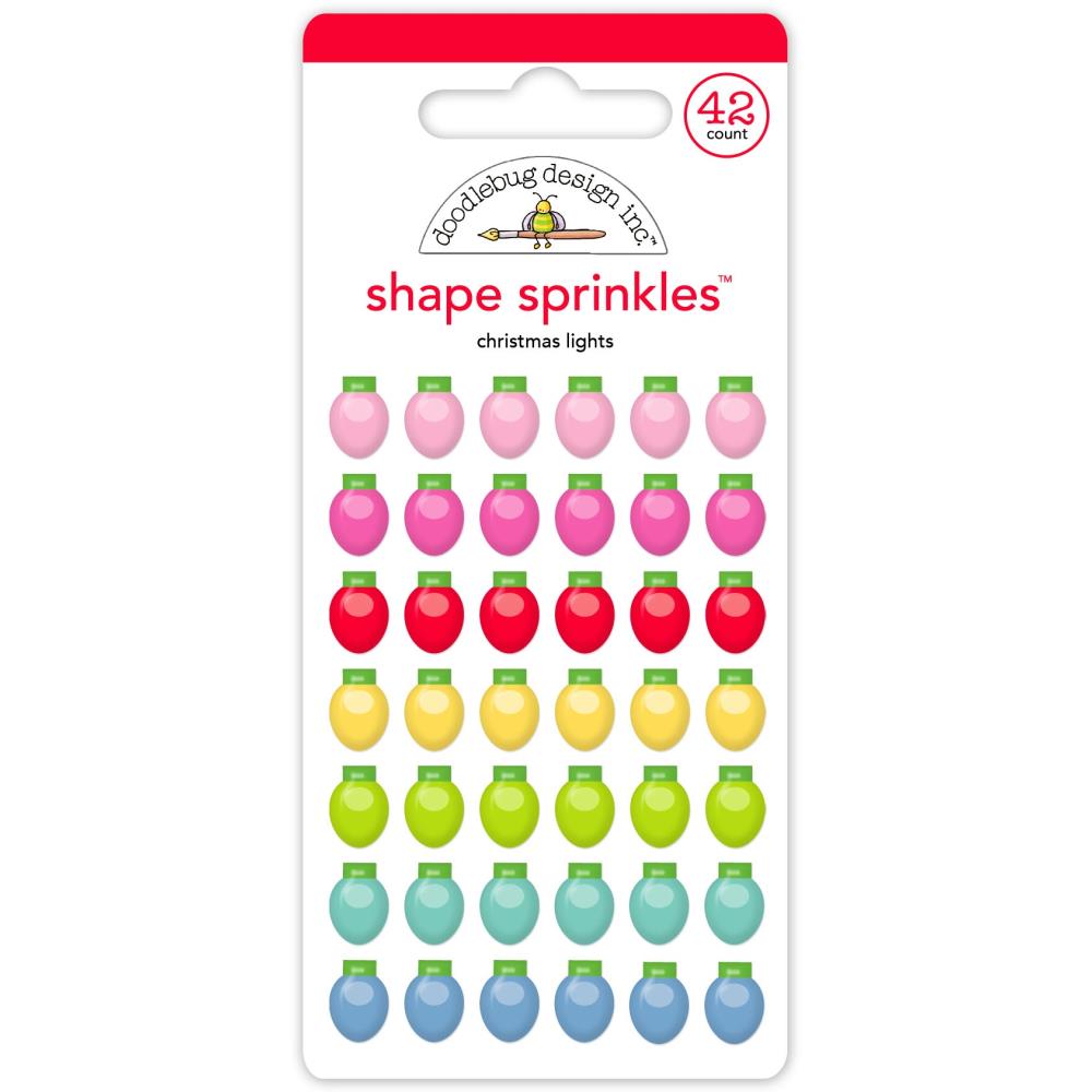 Doodlebug - Oh What Fun Sprinkle Adhesive Glossy Enamel Dots - Christmas Lights