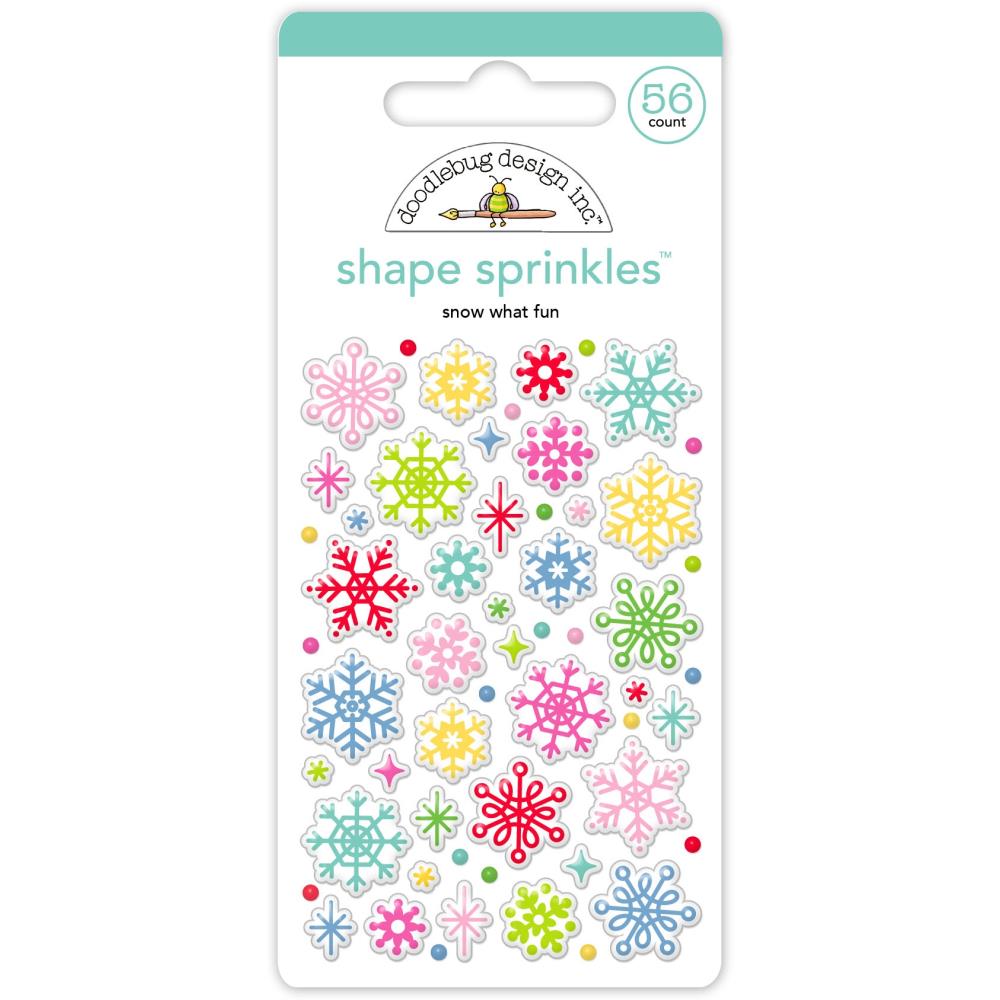 Doodlebug - Oh What Fun Sprinkle Adhesive Glossy Enamel Dots - Snow What Fun