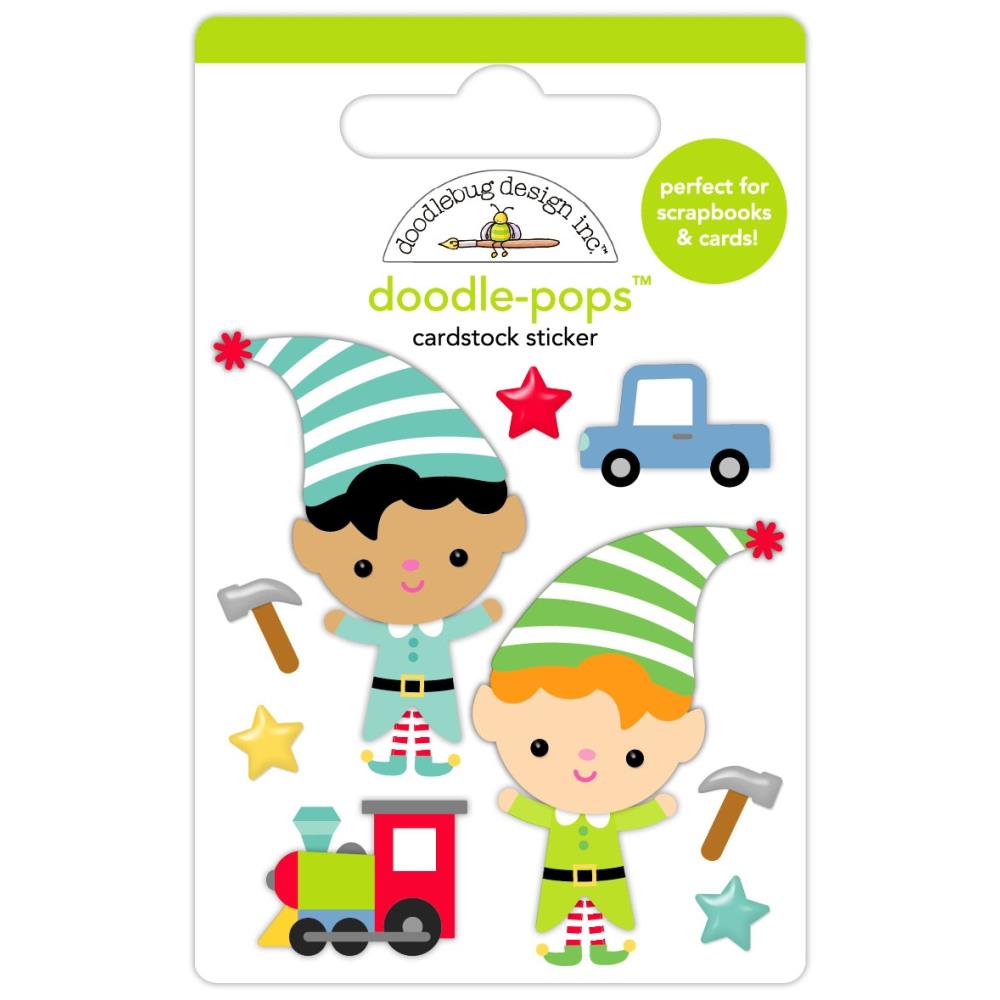 Doodlebug - Oh What Fun Doodle-Pops 3D Stickers - Santa's Elves