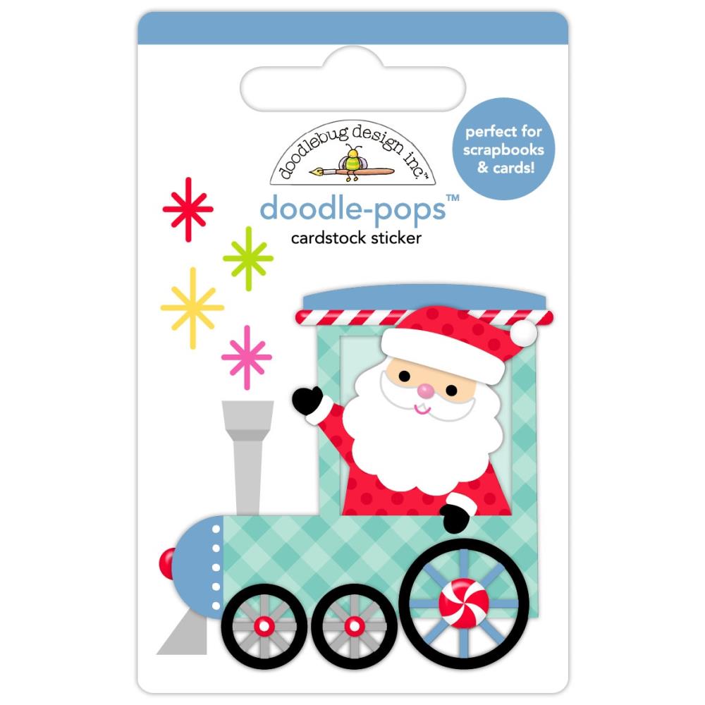 Doodlebug - Oh What Fun Doodle-Pops 3D Stickers - Santa's on his Way