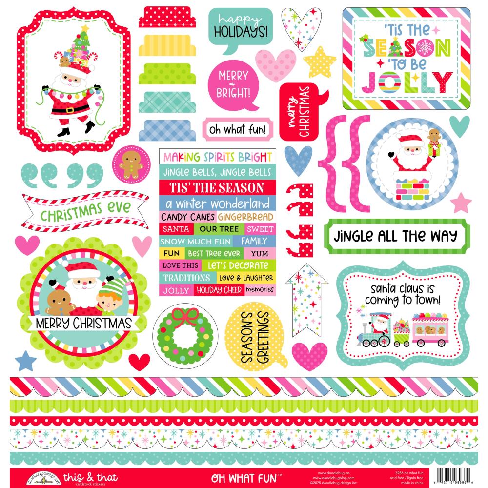 Doodlebug - Oh What Fun This & That Cardstock Sticker Sheet 12x12