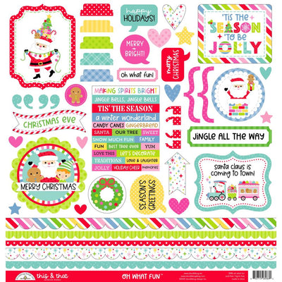 Doodlebug - Oh What Fun This & That Cardstock Sticker Sheet 12x12