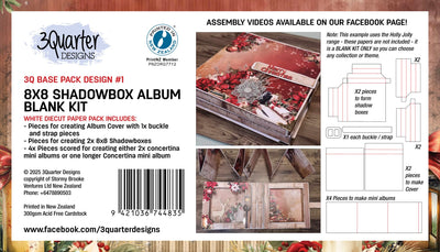 3Quarter Designs - Base Pack Design 1 - 8x8 Shadowbox Album Blank Kit