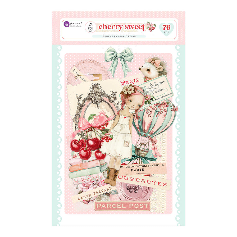 Prima - Cherry Sweet Pink Dreams Ephemera 76/Pkg