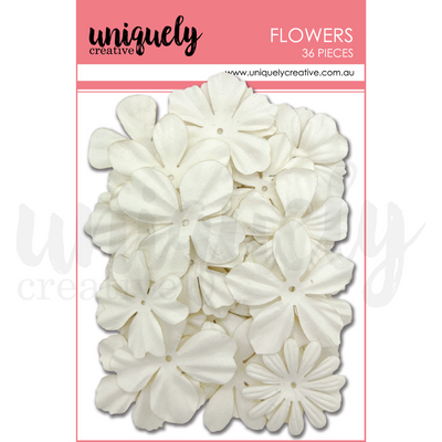 Uniquely Creative - White Layering Flowers 36/Pkg