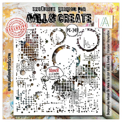 AALL And Create 6x6 Stencil - Circular Disruption PC-249