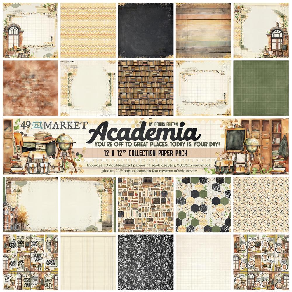 49 and Market - Academia 12x12 Collection Pack