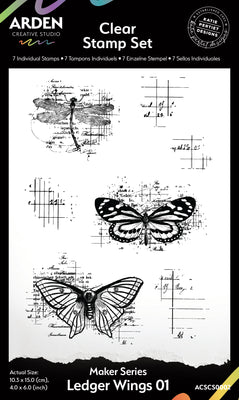 Arden Creative - Hidden Creek Clear Stamp Set- Ledger Wings