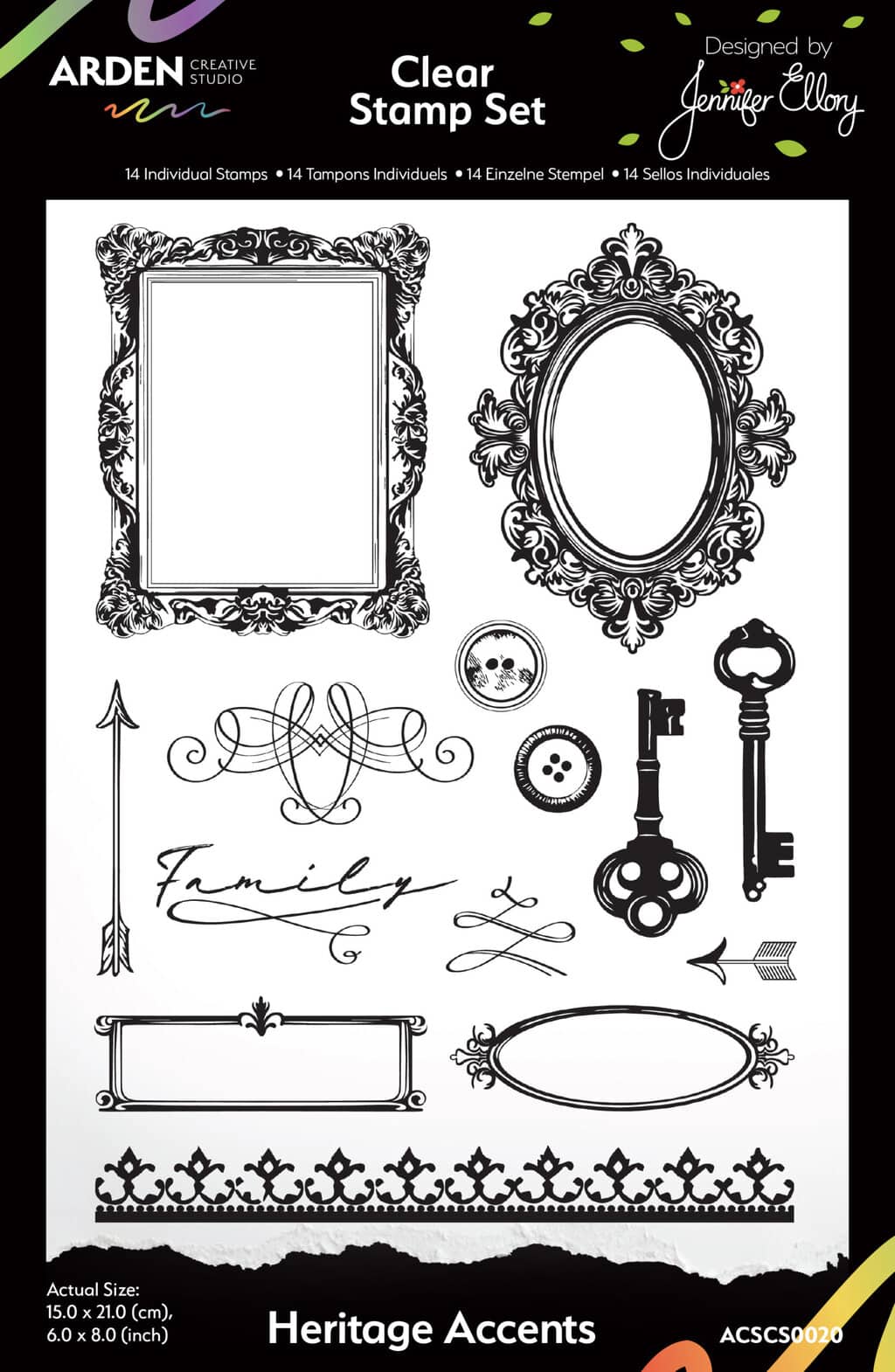 Arden Creative - Remembering Clear Stamp Set - Heritage Accents
