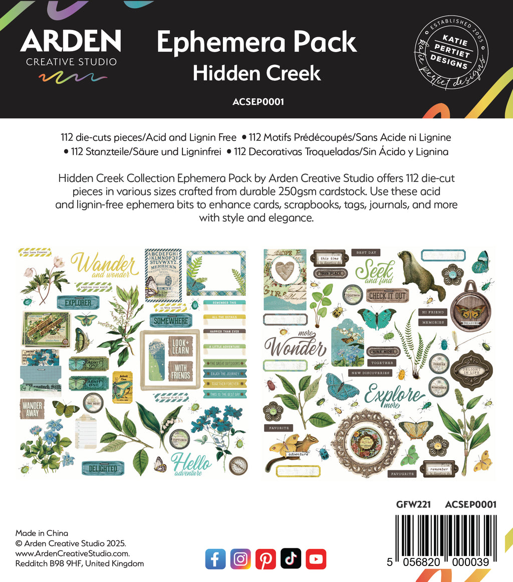 Arden Creative - Hidden Creek Ephemera Pack 112/Pkg