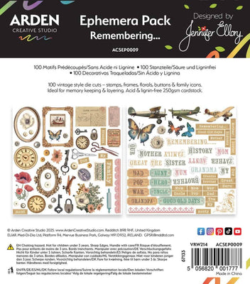 Arden Creative - Remembering Ephemera Pack 100/Pkg