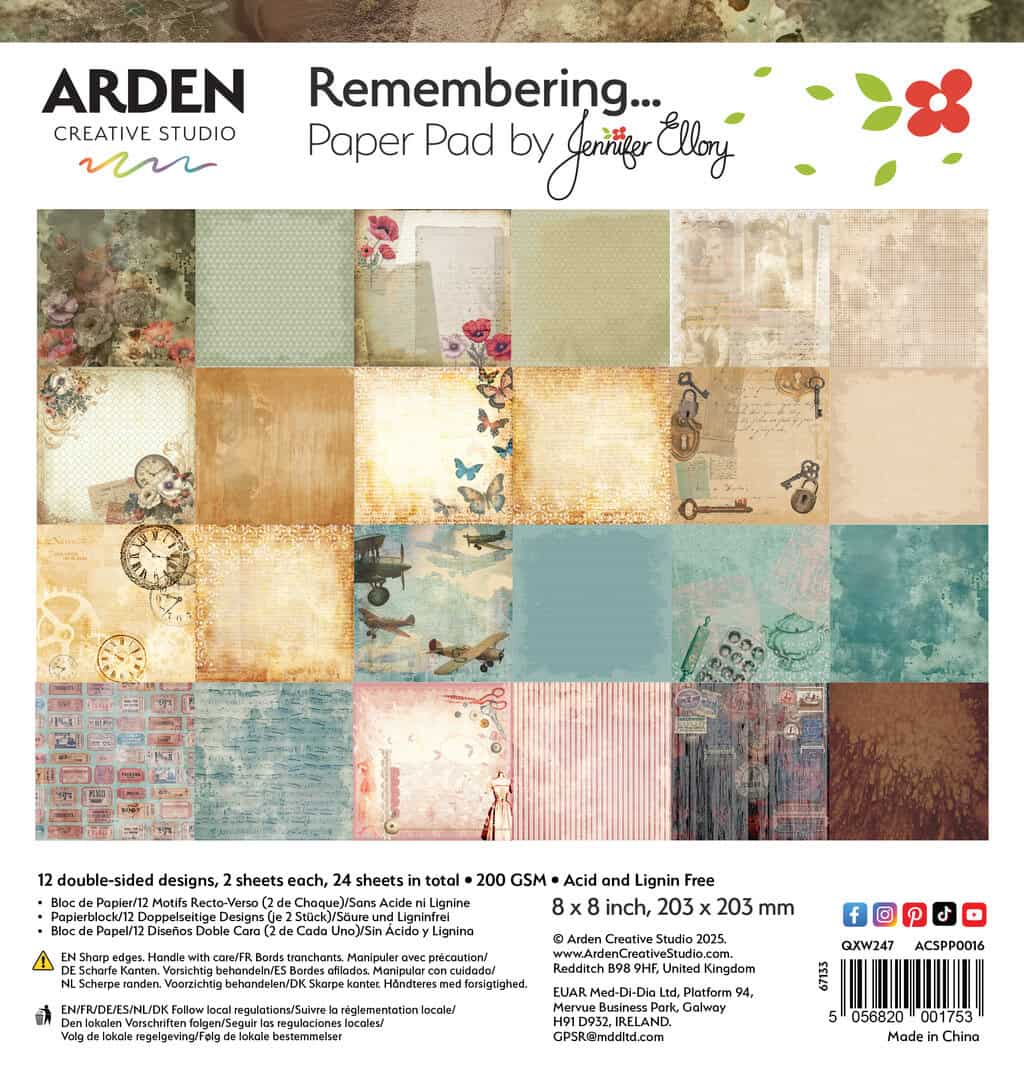 Arden Creative - Remembering 8x8 Paper Pad